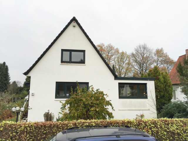 Foto von pablo baugestaltung zeigt das Projekt Anbau Volksdorf Hamburg von Vorne